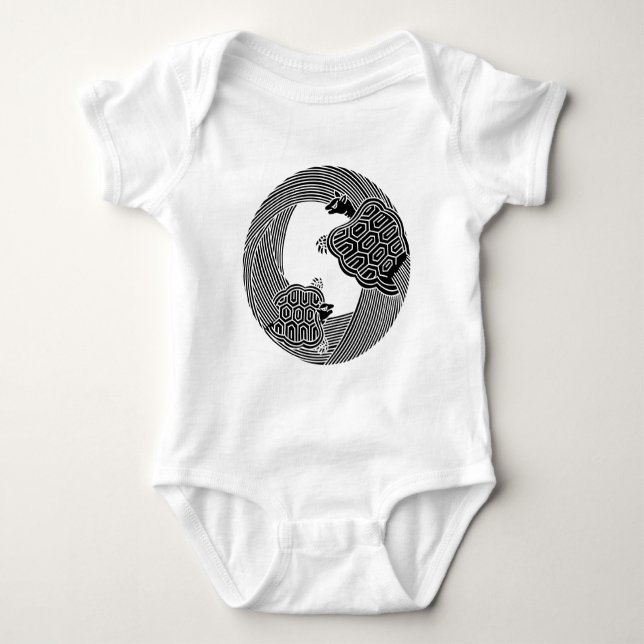 Body Para Bebê Tartaruga pai e filho (Frente)