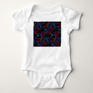Body Para Bebê Tartaruga Psicodélica do Mar Boho