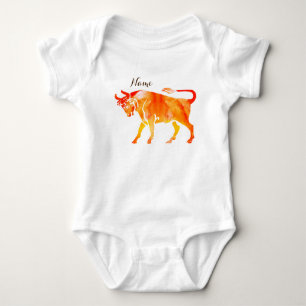 Body Para Bebê Taurus Watercolor Art