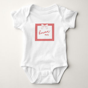 Body Para Bebê Tchau Bebê! Conjunto de Criança de Xadrez Vermelho