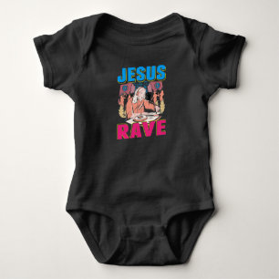 Body Para Bebê Techno Jesus Religion Retro Electronic Bass Music