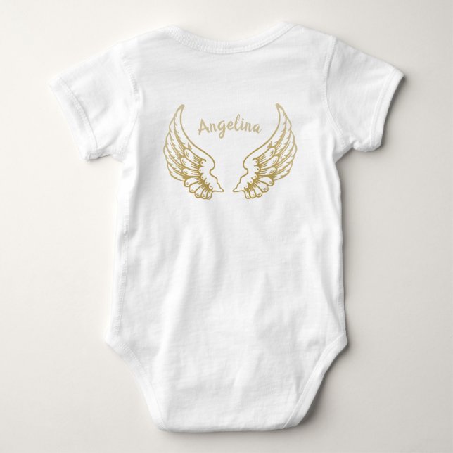 BODY PARA BEBÊ TECIDO DE BEBÊ PERSONALIZADO ANGEL WINGS (Verso)
