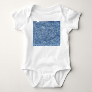 Body Para Bebê Tecido jeans azul lavagem ácida, textura aproximad
