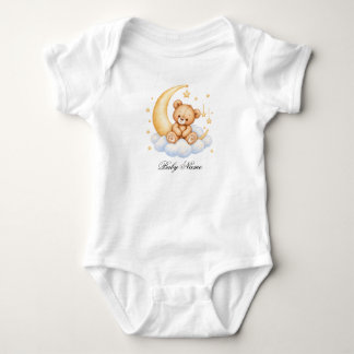 Body Para Bebê Teddy Bear Sitting Baby Custom Monogram Onesie