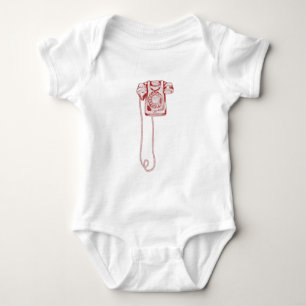 Body Para Bebê Telefone de discagem rotativa de 80s