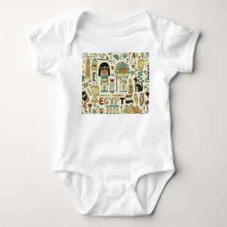 Body Para Bebê Tema de viagem egípcio, padrão de design.