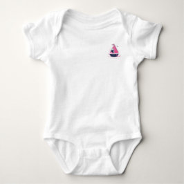 Body Para Bebê Tema Marinho Menina Vela de Barco Rosa Pontos de S