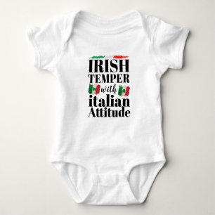 Body Para Bebê Temperamento Irlandês com Atitude Italiana Dia de 