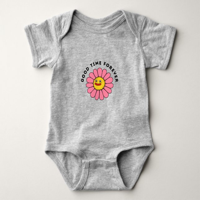 Body Para Bebê Tempo Engraçado para Camisa-T (Frente)
