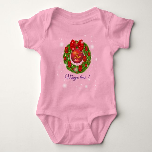 Body Para Bebê Tempo Mágico Rosa (Frente)