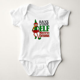 Body Para Bebê Tenha um elfo um Natal alegre - menina