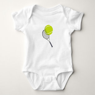 Body Para Bebê Tênis Ball & Racket Racquet