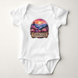 Body Para Bebê Tennessee Americana Floral Patriótico Design do Es