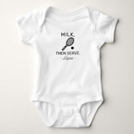 Body Para Bebê Tennis Baby Announcement Milk, Then Serve - Tennis