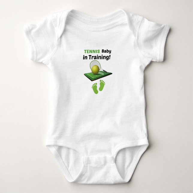 Body Para Bebê Tennis baby in training!,love tennis baby  (Frente)