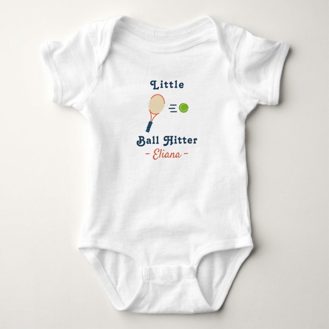Body Para Bebê Tennis Baby Shower Little Ball Hitter - Tennis (Frente)