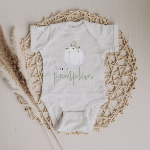 Body Para Bebê TERA Cute Sage Green Floral Little Pumpkin