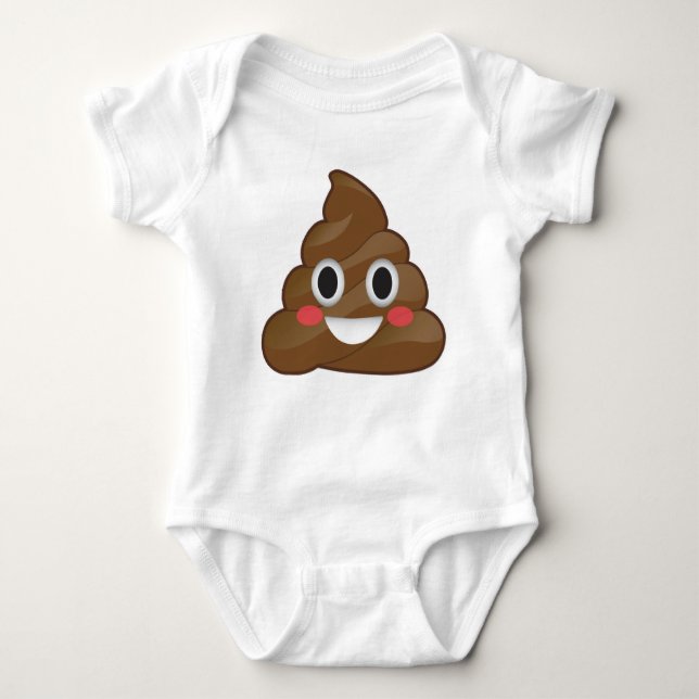 Body Para Bebê Terno orgânico super do bebê de Pooper Emoji Poo (Frente)