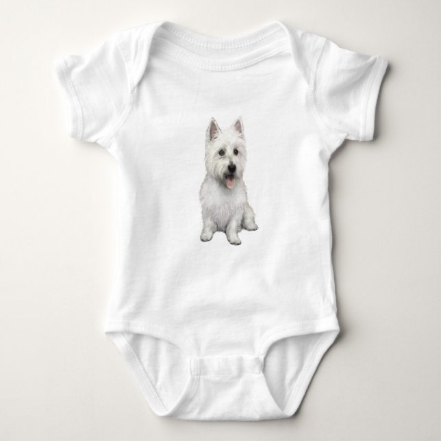 Body Para Bebê Terrier West Highland (P) (Frente)