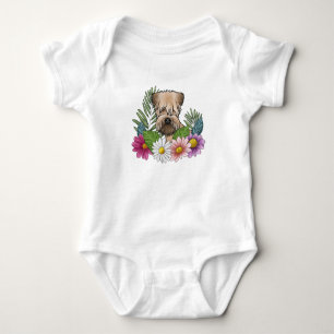 Body Para Bebê Terrier Wheaten de Capa Macia Flores Silvestres Co