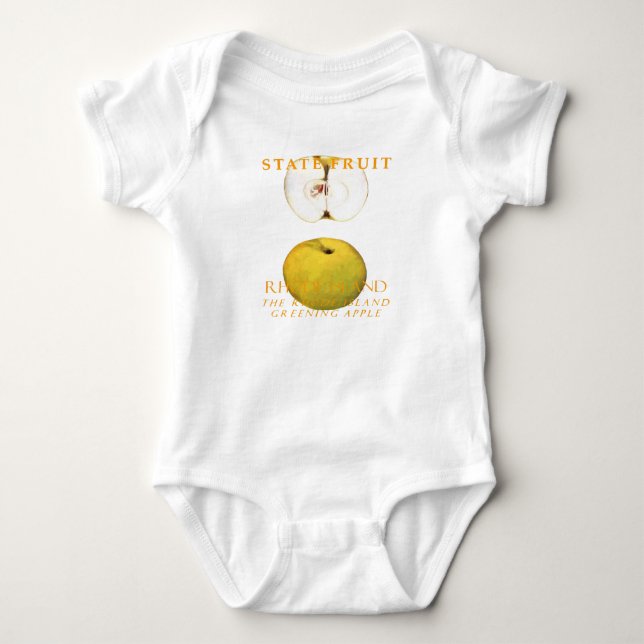 Body Para Bebê Território de Rhode Island Fruta O Rhode Island  (Frente)