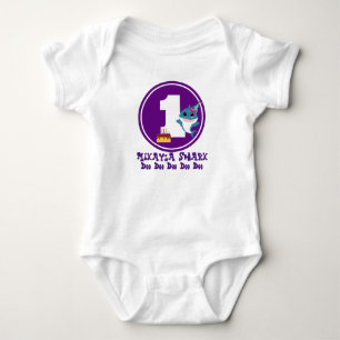 Body Para Bebê Teto de Tubarão-primeiro aniversario
