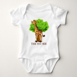 Body Para Bebê texto de adição de girafa unisex