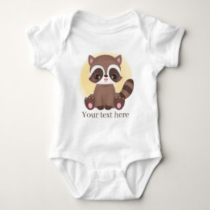 Body Para Bebê texto de adição de raccoon unisex