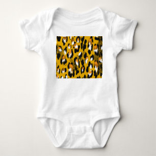 Body Para Bebê Texto do Leopardo Fundo de Impressão de Animais