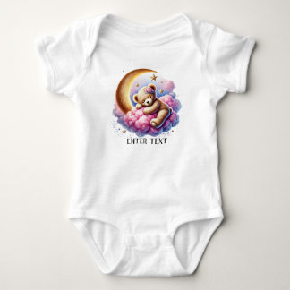 Body Para Bebê Texto Personalizado Bebê Garota Bonita Dormindo Ur