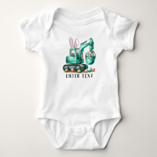 Body Para Bebê Texto Personalizado Construção de Escavador de Ovo