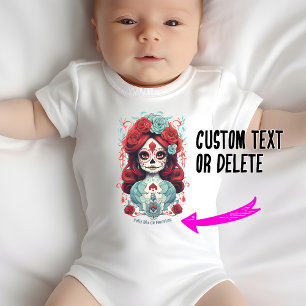 Body Para Bebê Texto personalizado Dia de Muertos ☠️ La Calavera 