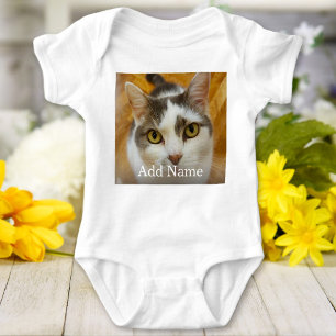 Body Para Bebê Texto Personalizado do Nome de Foto Personalizado