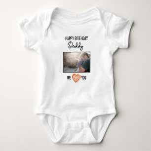 BODY PARA BEBÊ TEXTO PERSONALIZADO E FOTO DO PAI DE ANIVERSÁRIO F