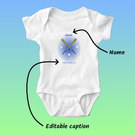 Body Para Bebê Texto personalizado para futura estrela do beisebo