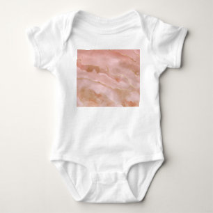 Body Para Bebê Textura Dourada do mármore líquido rosa