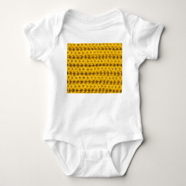 Body Para Bebê Textura em Wool Amarelo Vibrante (Frente)