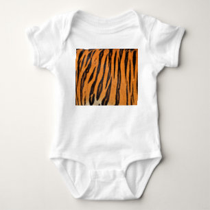 Body Para Bebê Textura realista da pele do tigre.