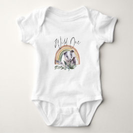 Body Para Bebê Texugo | Animais da Floresta Silvestre 1º Aniversá