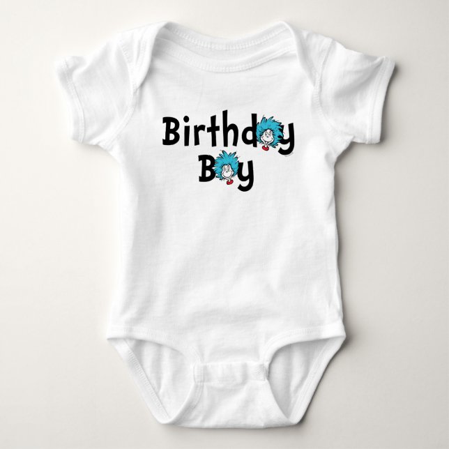 Body Para Bebê Thing One Thing Two Twins Birthday | Birthday Boy (Frente)