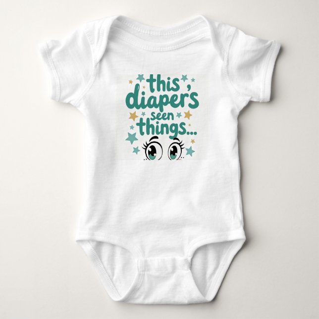 Body Para Bebê This Diaper's Seen Things... (Frente)