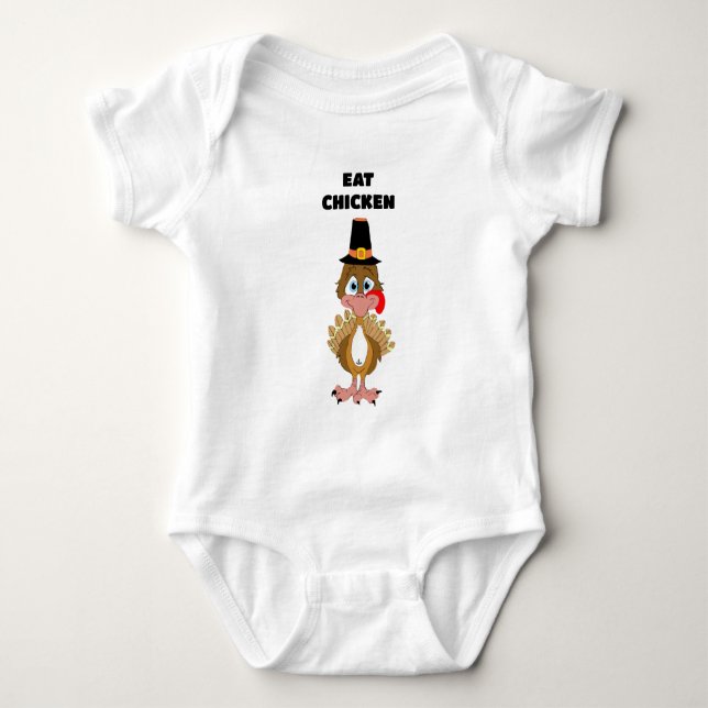 Body Para Bebê Thomas Turkey Coma Frango (Frente)
