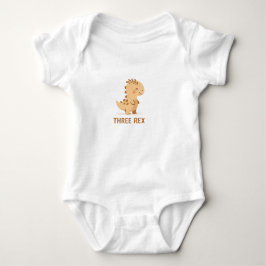 Body Para Bebê Three Rex Cute Dino Pun – Funny Kawaii Dinosaur