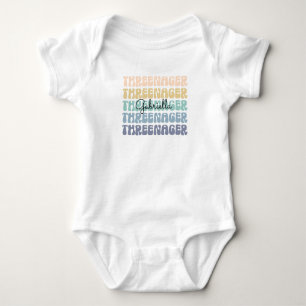 Body Para Bebê Threenager, aniversário de 3 anos, Birthday Toddle