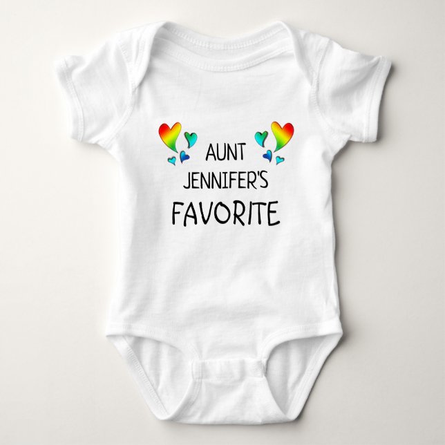 Body Para Bebê Tia Love Hearts Niece Nephew Favorite (Frente)