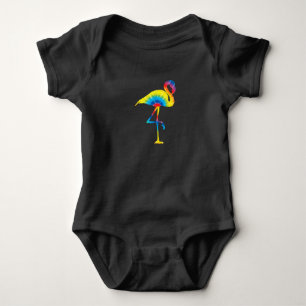 Body Para Bebê Tie Dye Flamingo Rainbow Impressão Bird Animal Hi