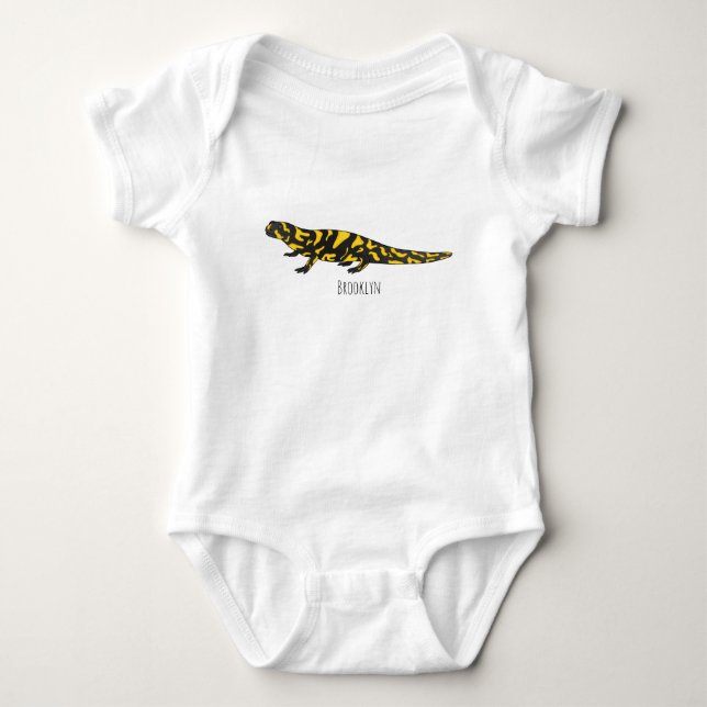 Body Para Bebê Tiger salamander cartoon (Frente)