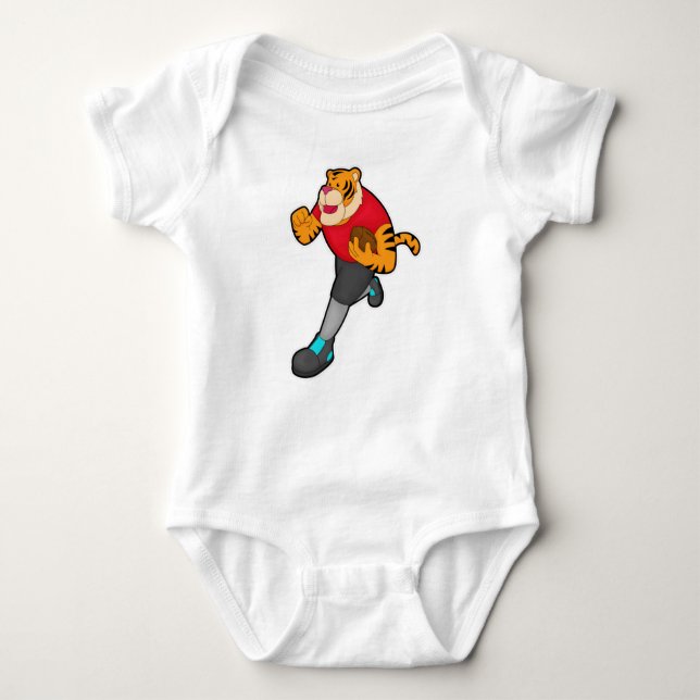 Body Para Bebê Tigre como jogador de futebol (Frente)