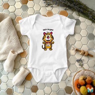 Body Para Bebê Tigre de Bebê Legal Personalizado com Nome e Etiqu