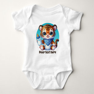 Body Para Bebê Tigre de rapazes personalizáveis de animais lindos